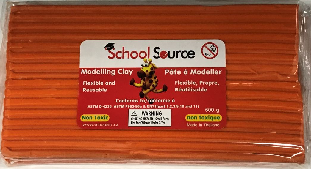 School Source Quality Soft Modeling Clay Orange - 500g