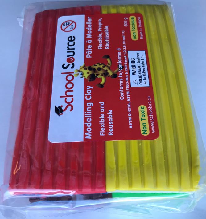 School Source Quality Soft Modeling Clay 6 Assorted Colours - 500 gm