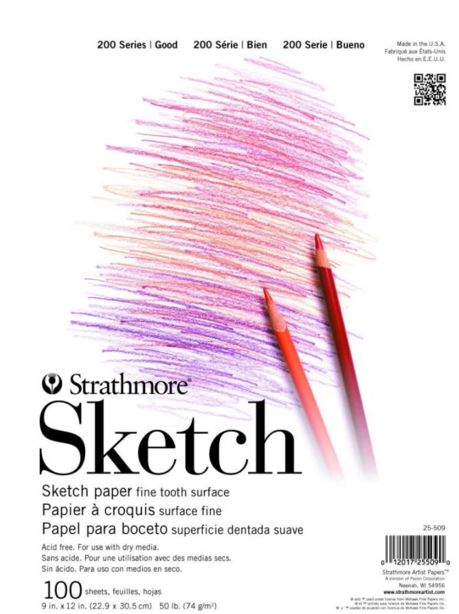 Strathmore 25-509 Student Sketch Pad - 9x12 - 100 sheets