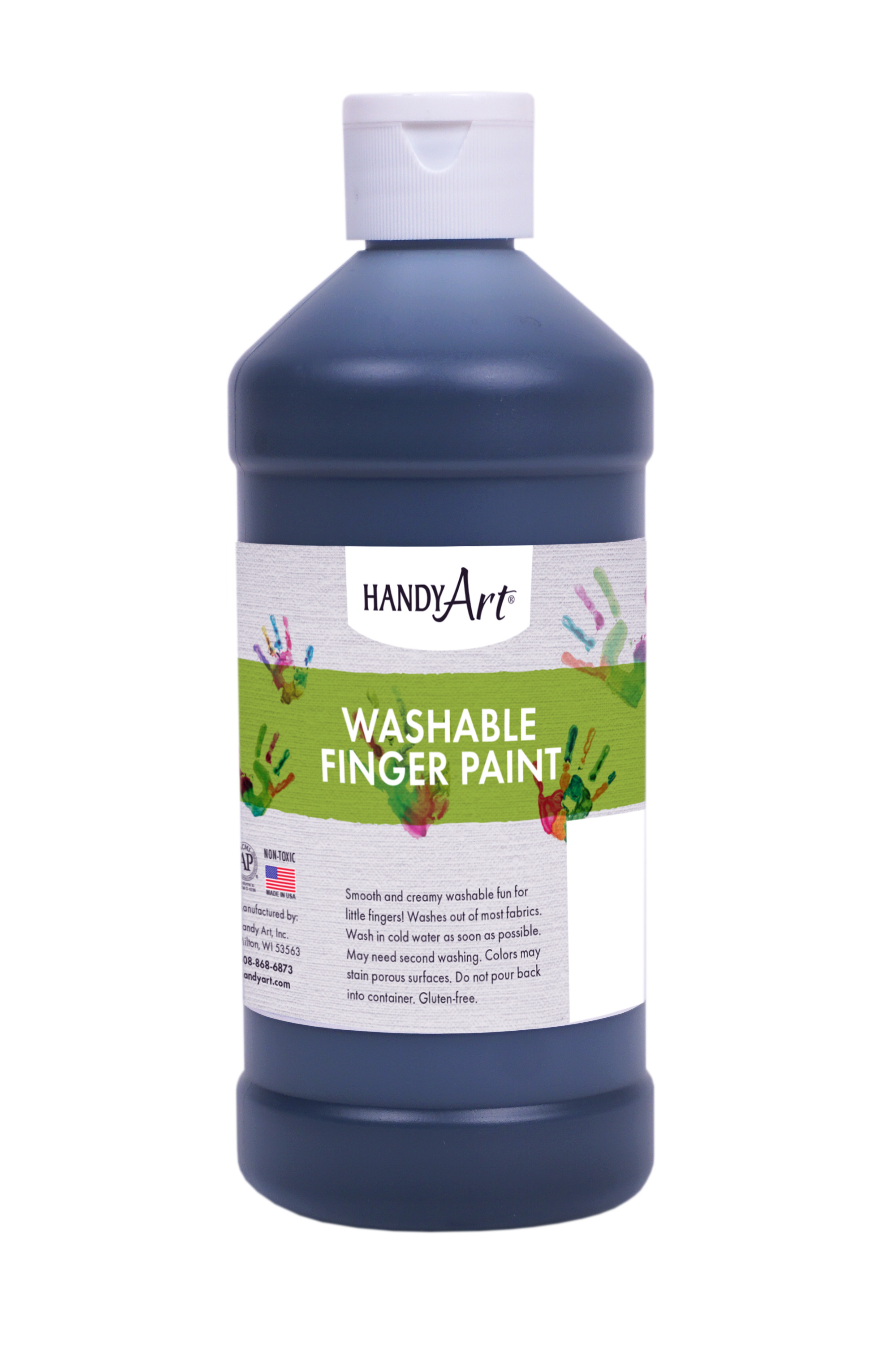 Handy Art 241055 Finger Paint Black - 16oz