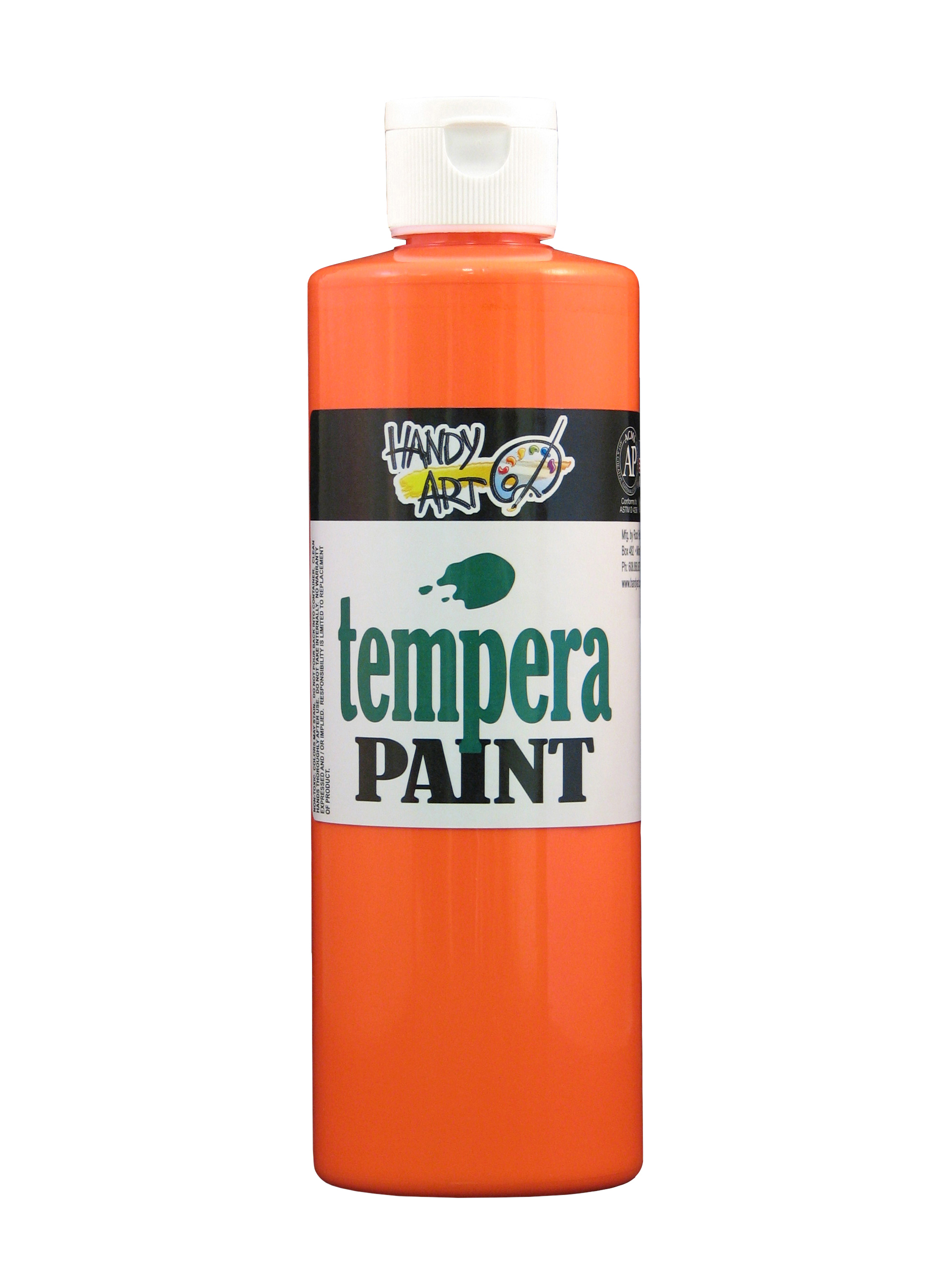 Handy Art 251152 Fluorescent Tempera Paint Washable Orange - 16oz