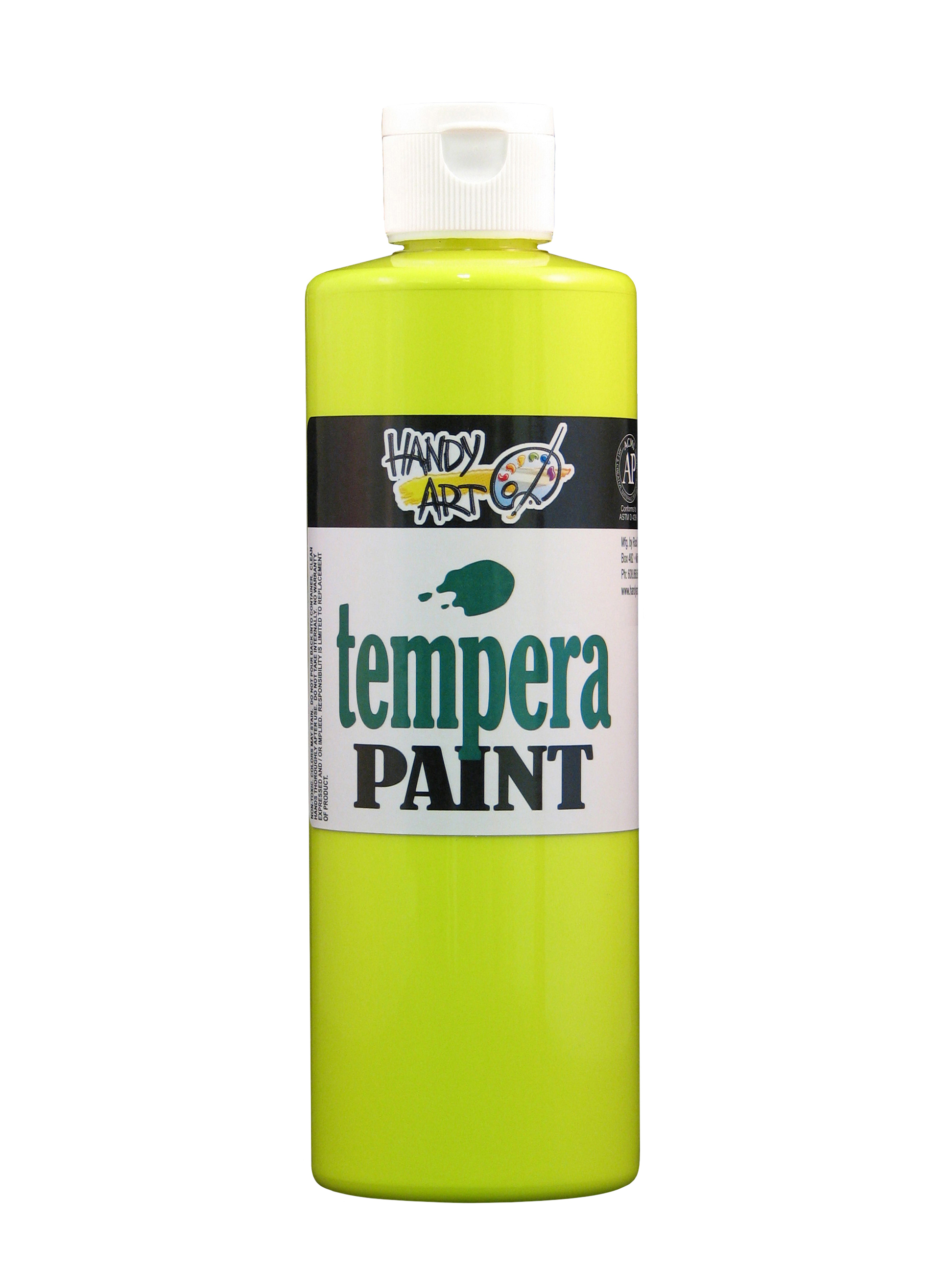 Handy Art 251150 Fluorescent Tempera Paint Washable Yellow - 16oz