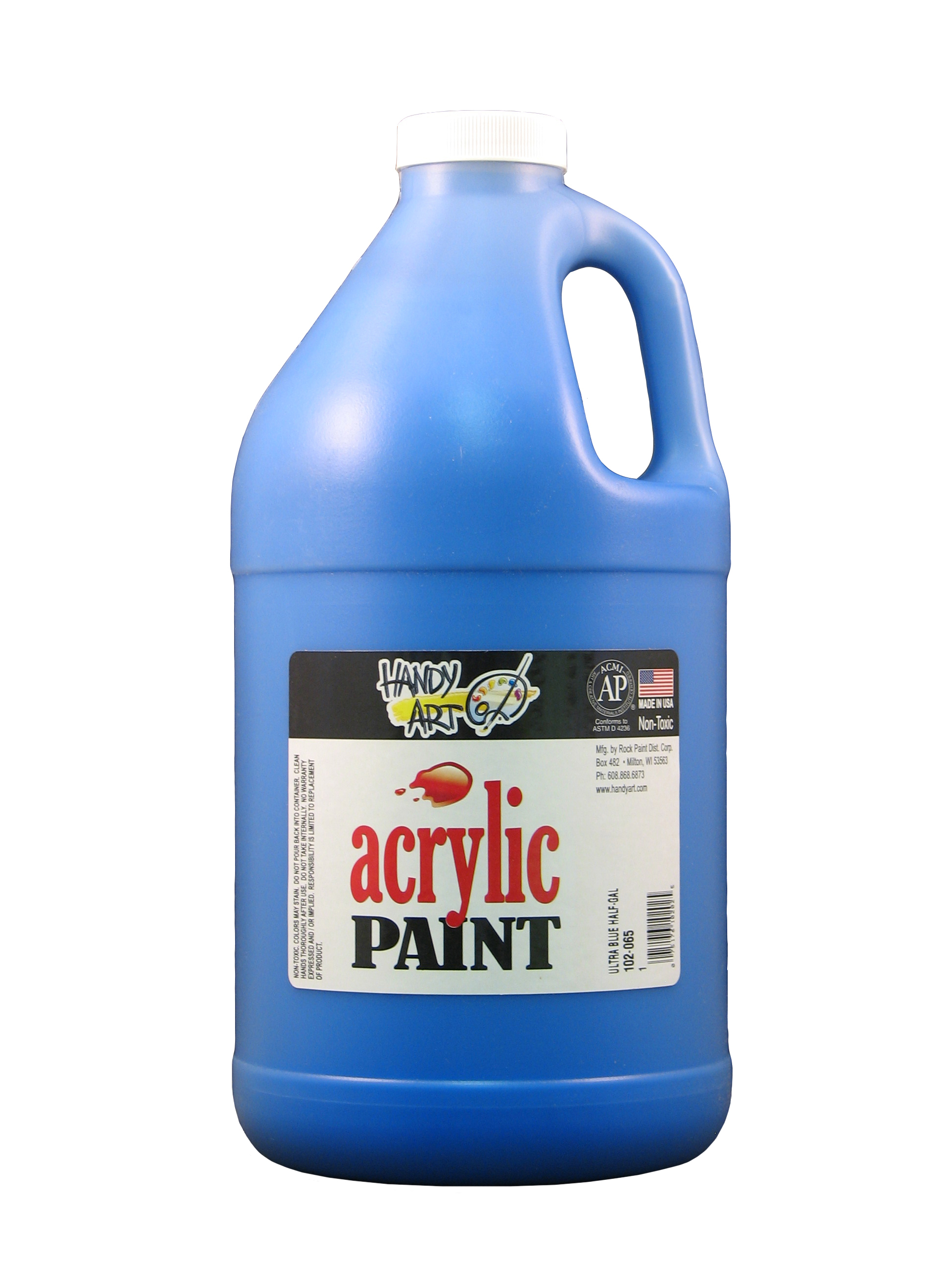 Handy Art 102065 Acrylic Paint Ultramarine Blue - 1/2 Gallon