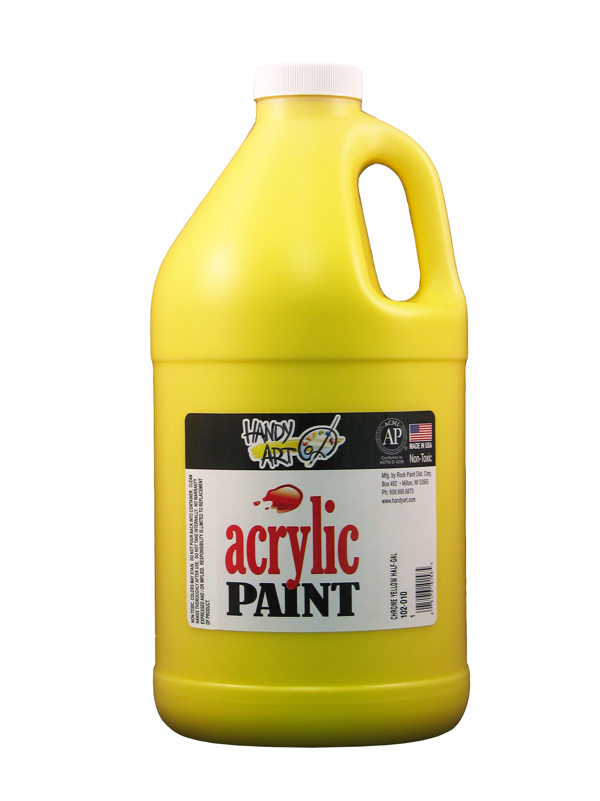 Handy Art 102010 Acrylic Paint Chrome Yellow - 1/2 Gallon
