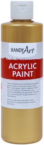 Handy Art 106162 Metallic Acrylic Paint Gold - 8oz