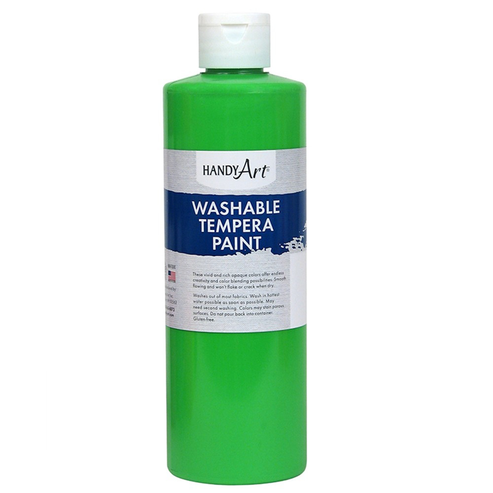 Handy Art 281045 Glitter Tempera Paint Washable Green - 16oz, Each