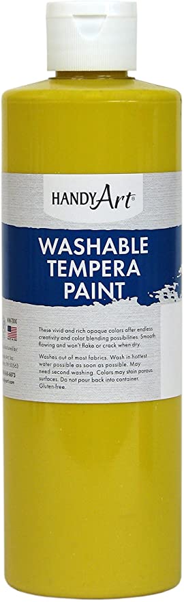 Handy Art 281163 Glitter Tempera Paint Washable Gold - 16oz, Each