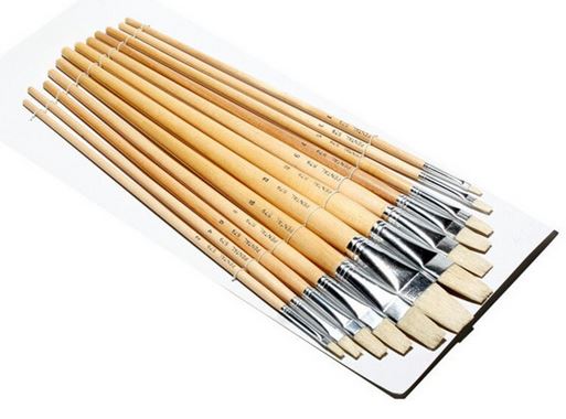 School Source 74103 Brushes Eterna China Poster #579 Long Handle Flat - #3