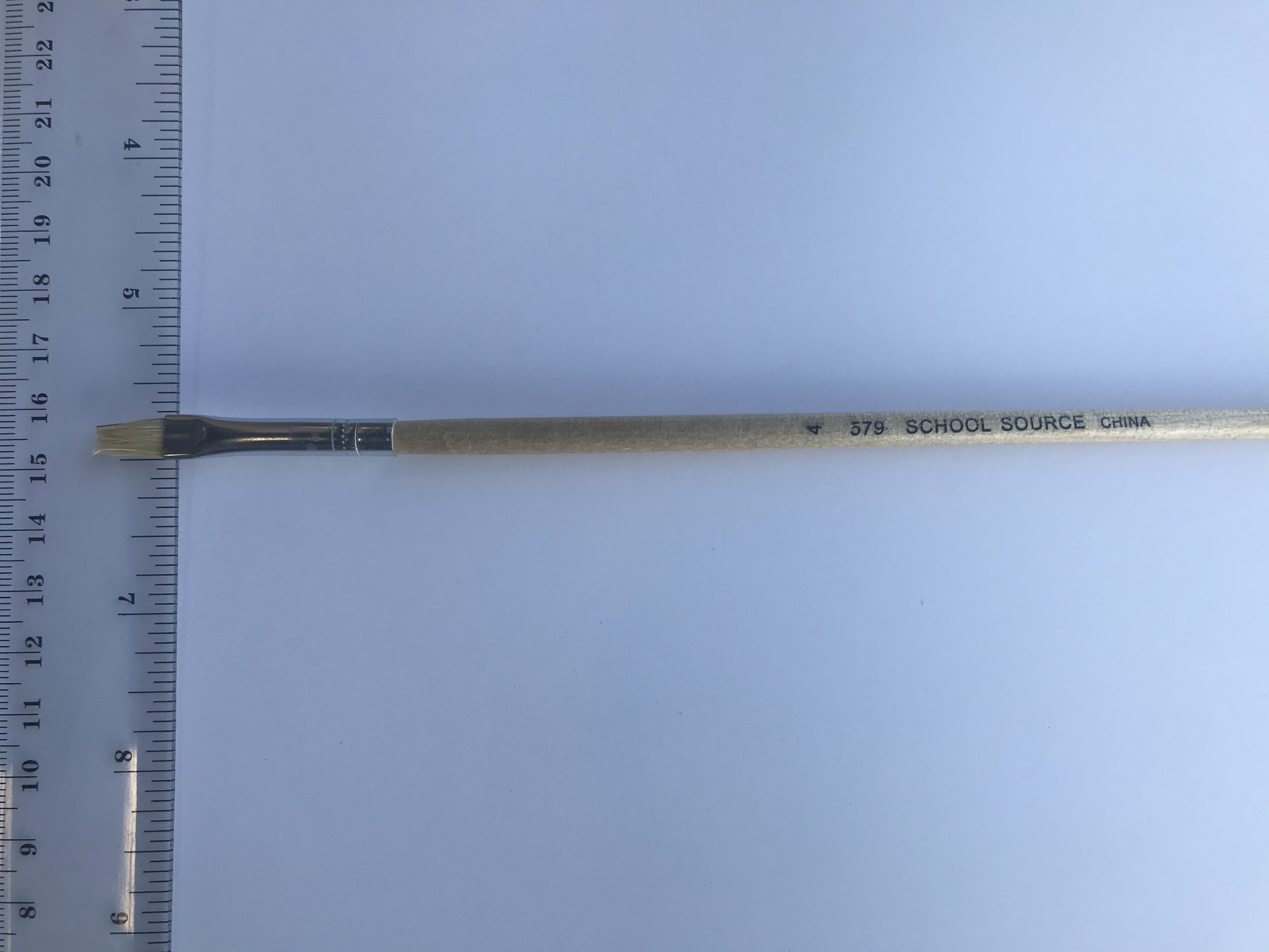 School Source 74104 Brushes Eterna China Poster #579 Long Handle Flat - #4 - BOX OF 12
