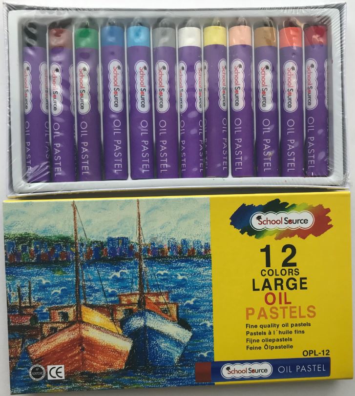 School Source OPL12  Oil Pastels Oversize -  Jumbo