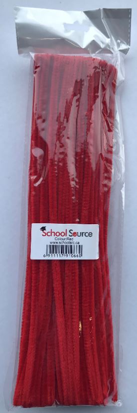 Pipe Cleaners Red - 12" - 100/pkg 6mm