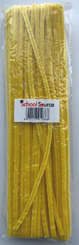 Pipe Cleaners Yellow - 12" - 100/pkg 6mm