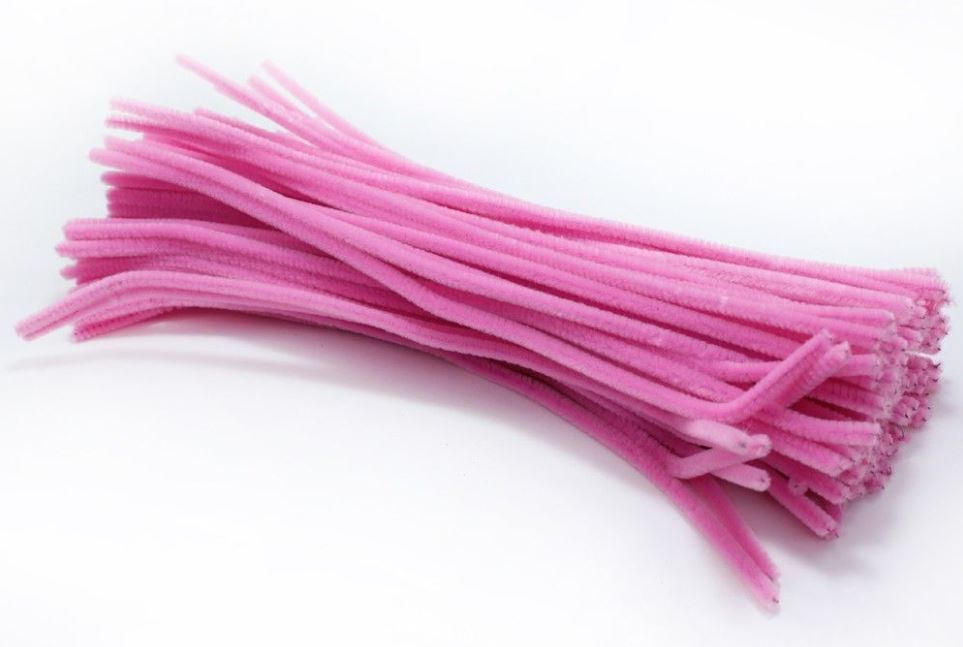 Pipe Cleaners Pink - 12" - 100/pkg 6mm