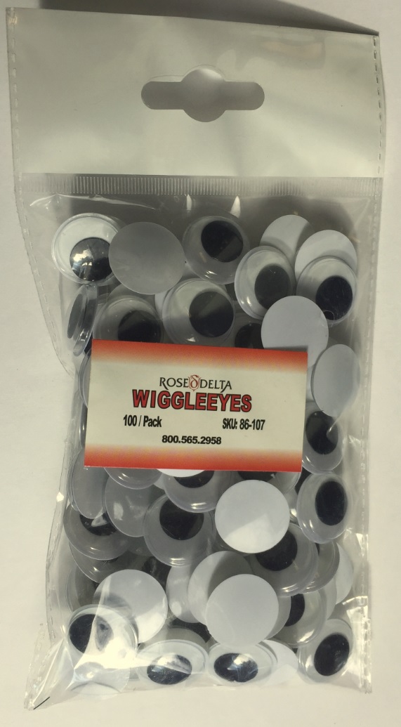 Wiggle Eyes Black - 20mm - 100/pkg